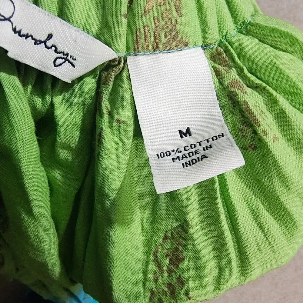 French Laundry Boho Ombre Green and Blue Maxi Skirt #7